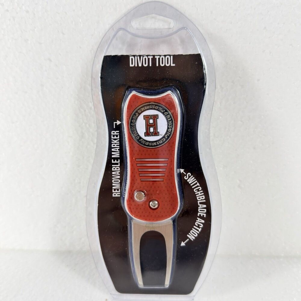 Harvard University Crimson Golf Divot Tool Switchblade W/ Ball Marker Team Golf